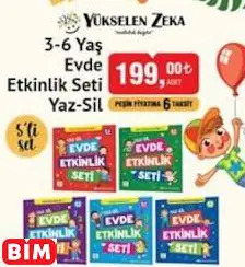 YÜKSELEN ZEKA 3-6 YAŞ EVDE ETKİNLİK SETİ YAZ-SİL